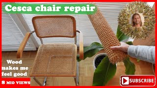 Golden chair Cesca chair repair a cane replacement [upl. by Norvall]