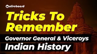 Tricks To Remember Governor General amp Viceroys  Indian History [upl. by Nosreip]