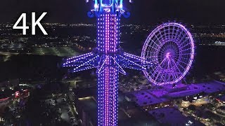 Worlds tallest StarFlyer at night offride 4K ICON Park [upl. by Erminie]