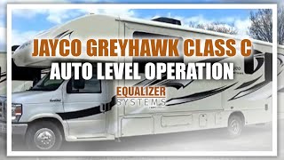 Jayco Greyhawk Class C Auto Leveler Operation video [upl. by Hilten]