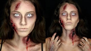 Zombie Halloween Makeup Tutorial [upl. by Ailen514]