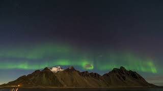 아이슬란드 Iceland 오로라 Aurora 스톡스네스 Stokksnes 베스트라혼 Vestrahorn [upl. by Puttergill]