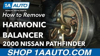 How to Replace Harmonic Balancer Crank Pulley 9600 Nissan Pathfinder [upl. by Kcinimod]