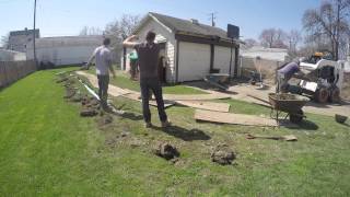 Drain tile installation in back yard [upl. by Dnomaid]