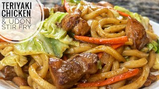 Teriyaki Chicken And Udon Stir Fry  Easy Teriyaki Udon Recipe [upl. by Enier794]