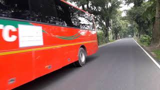 BRTC Ac Bus Short Running View Dhaka Barisal Highway [upl. by Lunna]