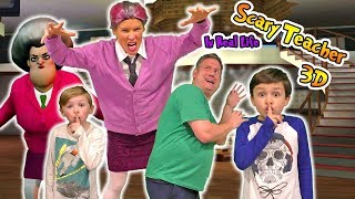 Scary Teacher 3D Game in Real Life Kids Skit [upl. by Ahtrim]