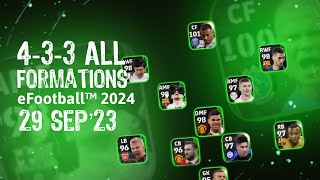 433 All Formations 29 Sep ‘23 eFootball 2024 mobile [upl. by Berstine]