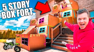 BIGGEST 5 STORY BOX FORT CHALLENGE 50FT TALL SCARY 😱📦 [upl. by Junieta]