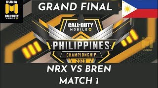 NRX VS BREN ESPORTS MATCH 1  GRAND FINAL CODM PHILIPPINES CHAMPIONSHIP 2020 [upl. by Mortie617]