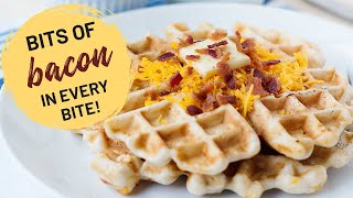 Cheddar and Bacon Waffles  Epic Savory Waffle Recipe [upl. by Blainey724]