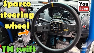 Sparco steering wheel install  works bell quick release kit  TMsqaure turbo swift zc31s [upl. by Atteloiv]