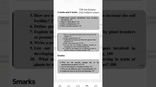 12th bio botany chapter 9 plant breeding second midterm exam important previous year questions [upl. by Atilahs217]