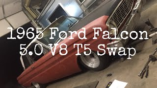 1965 Ford Falcon V8 50 T5 Manual Swap From A Straight 6 [upl. by Yadnus]