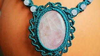 Macrame Necklace with a Gemstone [upl. by Llekram]