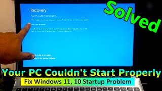 Your PC Couldnt Start Properly  Fix Windows 11 10 Startup Problem [upl. by Alikat]