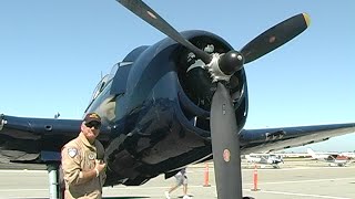 F6F Hellcat Arrival and Walk Around at the Western Museum of Flight [upl. by Rossen]