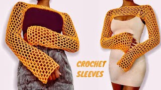 easy fishnet sleevesshrug  crochet tutorial ZxCrochets [upl. by Borrell416]