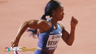 Team USAs women comfortably into 4x100 relay final  NBC Sports [upl. by Aelyk]