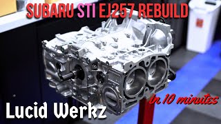 Assembling a Factory Fresh Subaru STi EJ257 Engine in 10 Minutes [upl. by Artimas441]