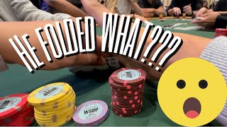 First WSOP Tournament of 2024 INSANE fold in the Colossus [upl. by Ahsinad]