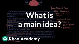 What is a main idea  Reading  Khan Academy [upl. by Hemingway347]