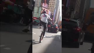 NYC VIBES🏙️ bikelife wheelie nyc [upl. by Adnolehs]