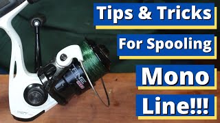 Tip And Tricks For Spooling A Spinning Reel With Monofilament Fishing Line [upl. by Atinahs]