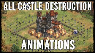 AoE2 DE All Unique Castle Destruction Animations [upl. by Nuawaj826]