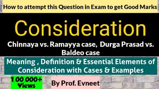 Consideration and its Essential Elements  Consideration Contract law  Consideration CA Foundation [upl. by Tania]