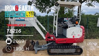 2019 Takeuchi TB216 16 Tonne Excavator [upl. by Leticia]