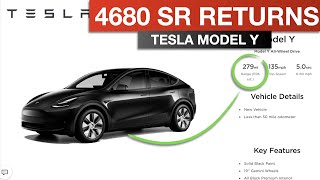 BREAKING Tesla Model Y Standard Range 4680 Battery Returns [upl. by Atiuqram]