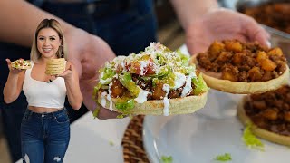 Authentic Mexican SOPES with my 2 minute Homemade CHORIZO doesn’t get better than this [upl. by Gottwald]