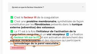 cours Physiologie et Exploration de lHémostase partie 2 [upl. by Llezniuq]