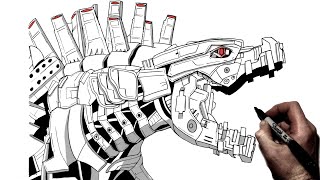 How To Draw Mechagodzilla  Step By Step  Godzilla vs Kong [upl. by Motch]