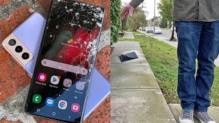 Galaxy S21 vs Galaxy S21 Ultra drop test [upl. by Loesceke]