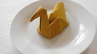 Swan Napkin Folding  How to Make a Swan Napkin  Easy Tutorial [upl. by Felicio]