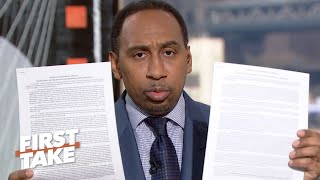 Stephen A defends his Colin Kaepernick criticisms  First Take [upl. by Efioa]