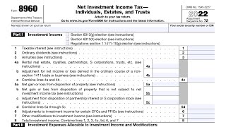 IRS Form 8960 walkthrough ARCHIVED COPY  READ COMMENTS ONLY [upl. by Learrsi936]