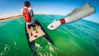 I was surrounded by GIANT FISH  Paddleboard Fishing [upl. by Aicala]