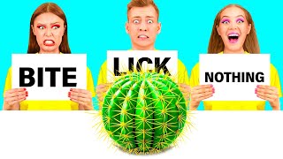 Bite Lick or Nothing Challenge  Funny Food Situations by 4Teen Challenge [upl. by Aenat]