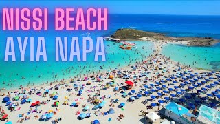 Nissi Beach Ayia Napa Cyprus 2022 by Drone 4K [upl. by Lefty]