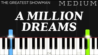 The Greatest Showman  A Million Dreams  MEDIUM Piano Tutorial Arr C Music [upl. by Esmond481]