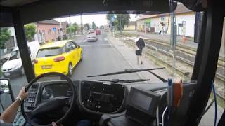 50V Villamospótló Busz BKV Vanhool New AG300 Cockpit View Budapest 2017 [upl. by Cicenia]