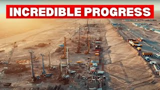 Saudi Arabias quotThe Line Cityquot MASSIVE 2023 Construction Update NEOM [upl. by Harbed834]