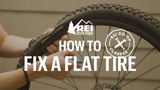 How to Fix a Flat Bike Tire — REI Coop Classes [upl. by Haeel594]