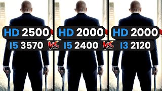 Intel HD graphics 2500 vs 2000  I5 3570  I5 2400  I3 2120  HD 2500 vs HD 2000 [upl. by Orola]