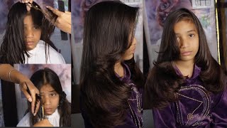 Feather with layers haircut  full process step by step  Haircut tutorial by Bushra makeover [upl. by Nawed144]