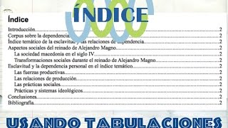 Elaborar un índice con tabulaciones para tesis y trabajos escolares [upl. by Camile]