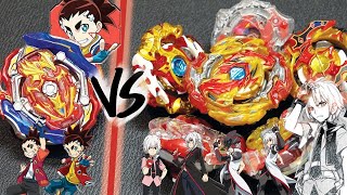 Union Achilles VS ALL SPRIGGAN GENERATIONS  Aiga VS Shu  Beyblade Burst Evolution Turbo RiseGT [upl. by Eserahc]